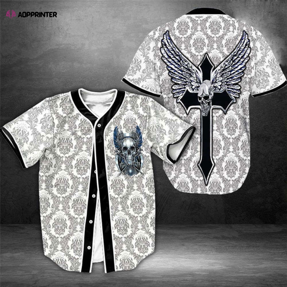 Skull Faith Over Fear Baseball Jersey | Colorful | Adult Unisex | S – 5XL Full Size Skull Faith Over Fear Baseball Jersey | Colorful | Adult Unisex | S – 5XL Full Size