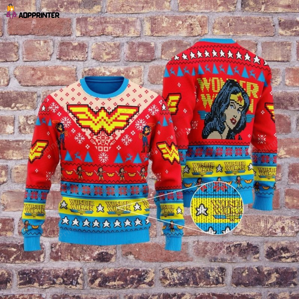 Stylish Wonder Woman Ugly Christmas Sweater: Festive & Fun Apparel Stylish Wonder Woman Ugly Christmas Sweater: Festive & Fun Apparel