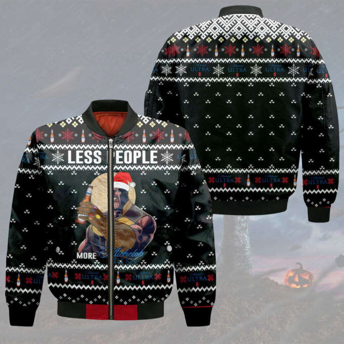 Thanos Less People More Michelob Ultra Ugly Christmas Sweater Hoodie All Over Printed
