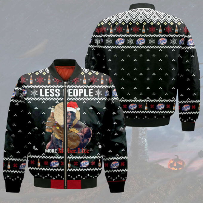Thanos Less People More Miller Lite Ugly Christmas Sweater Hoodie All Over Printed