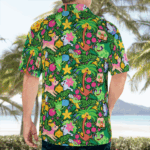 Tropical Green Pokemon Hawaiian Shirt: Stylish & Vibrant Summer Wear