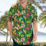 Tropical Green Pokemon Hawaiian Shirt: Stylish & Vibrant Summer Wear