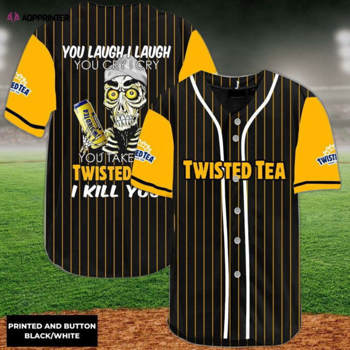 Twisted Tea Baseball Jersey: Laugh Cry Kill – Engaging Unique Design