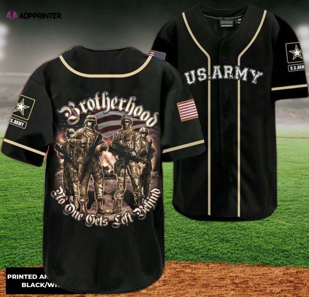 U S Army Brotherhood Baseball Jersey: Patriotic & Stylish Military Apparel U S Army Brotherhood Baseball Jersey: Patriotic & Stylish Military Apparel