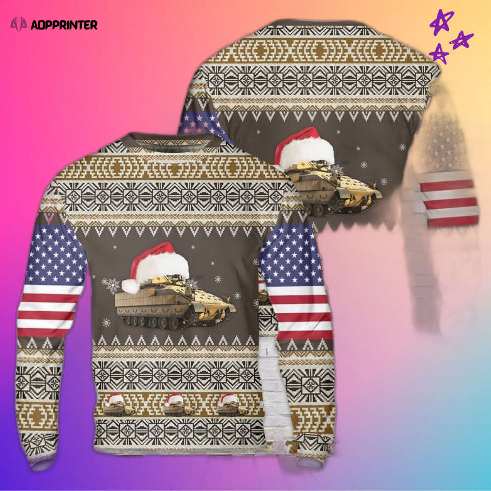 Get Festive with the US Army M2A3 Bradley Ugly Christmas Sweater Get Festive with the US Army M2A3 Bradley Ugly Christmas Sweater