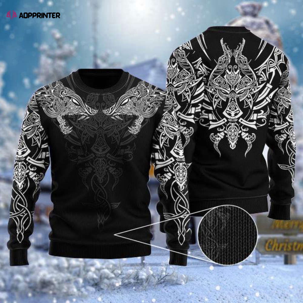 Viking Ugly Sweater: Geri and Freki Wolves Design Engaging Nordic-Inspired Apparel Viking Ugly Sweater: Geri and Freki Wolves Design Engaging Nordic-Inspired Apparel
