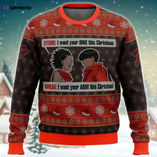 Xmas Akira Project Ugly Sweater: Tetsuo Shima x Kaneda Shotaro - Festive & Unique!