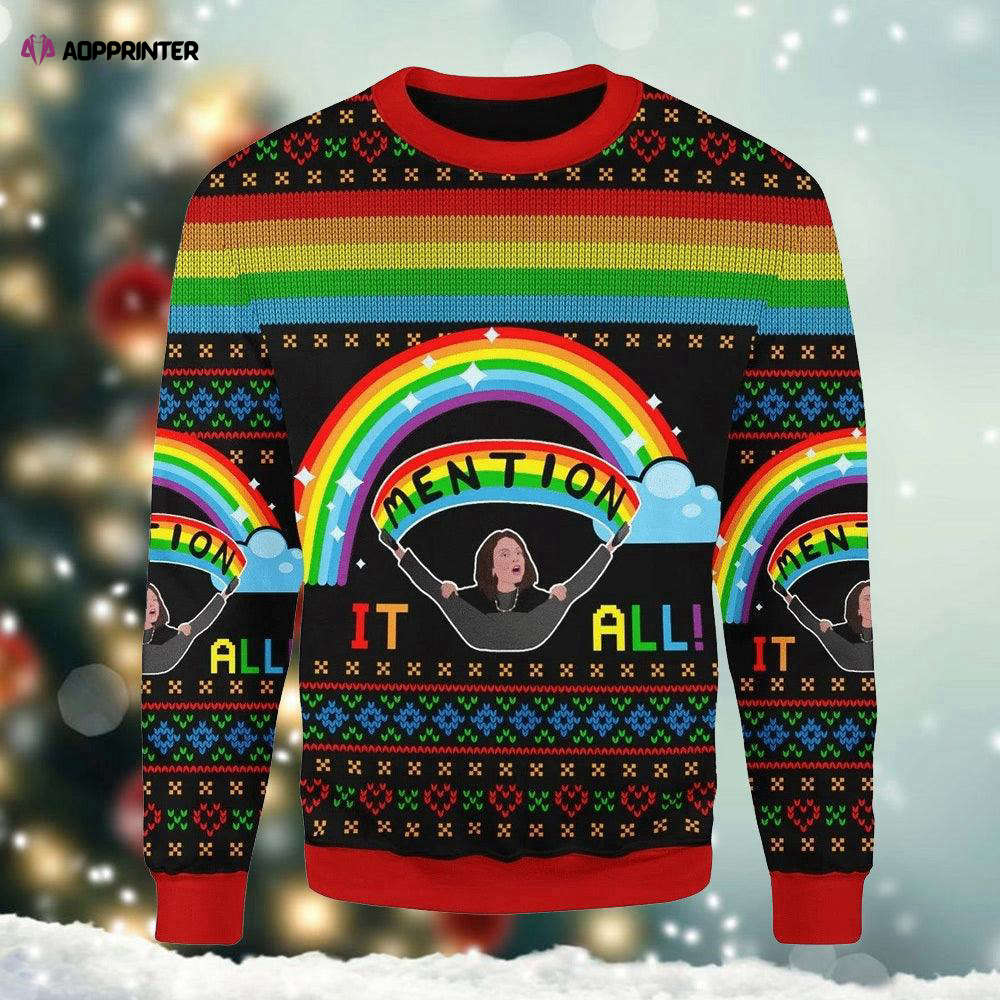 Xmas LGBT Rainbow Mention It All Ugly Sweater: Festive & Inclusive Holiday Wear Xmas LGBT Rainbow Mention It All Ugly Sweater: Festive & Inclusive Holiday Wear