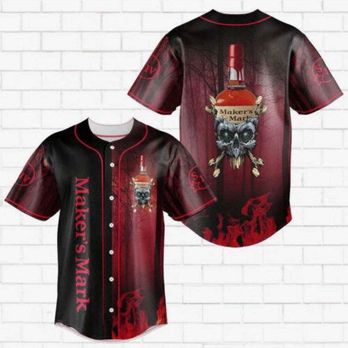 Skull With Maker's Mark Baseball Jersey
