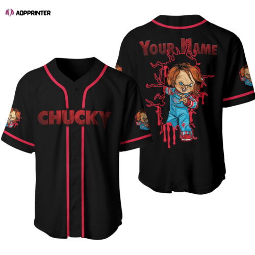 Custom Chucky Child s Play Baseball Jersey Shirt - Spooky Halloween Horror Apparel