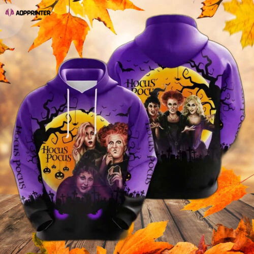 Cart 6 Hocus Pocus Halloween Witches 3D Hoodie