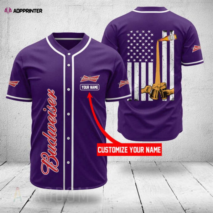 Personalized Budweiser Beer Baseball Jersey