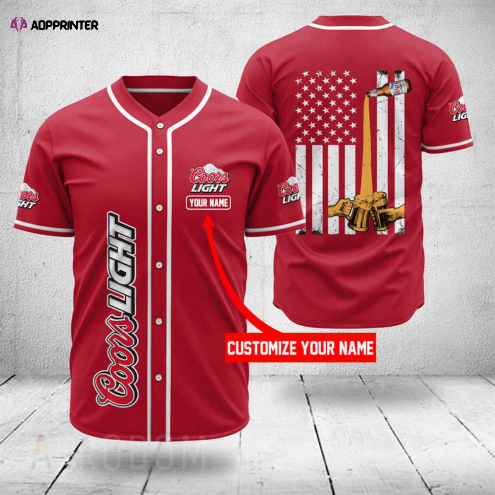Personalized Coors Light Baseball Jersey Personalized Coors Light Baseball Jersey