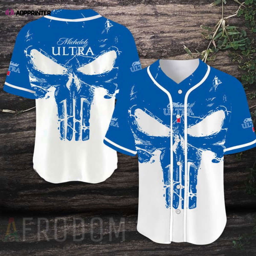 Retro Skull Michelob ULTRA Baseball Jersey Retro Skull Michelob ULTRA Baseball Jersey