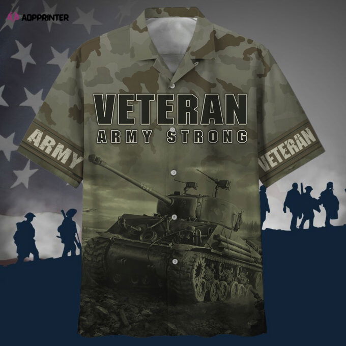 Veteran Army Strong Tank Hawaiian Shirt