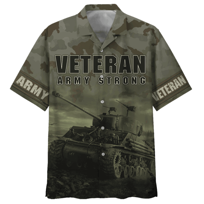 Veteran Army Strong Tank Hawaiian Shirt