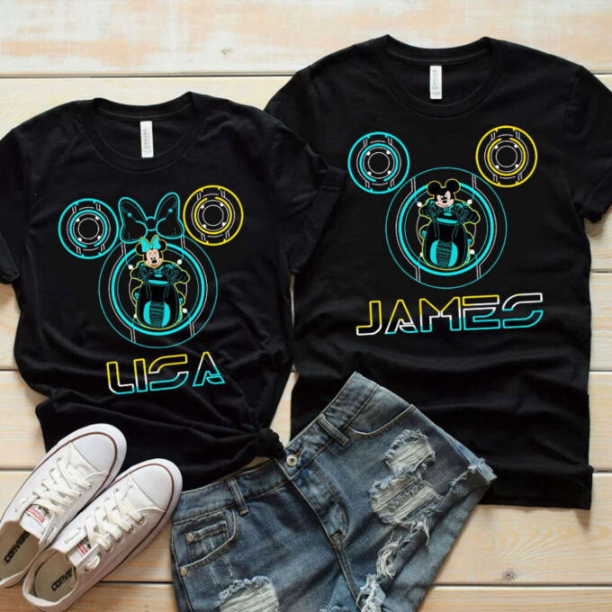 Personalized Disney Mickey Minnie Tron Lightcycle Run Shirt
