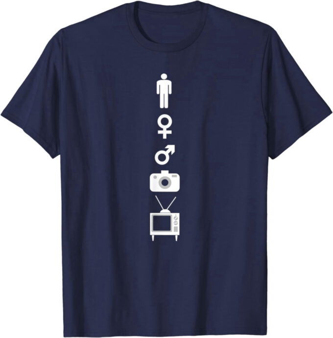 Person Woman Man Camera T.V. Trump Cognitive Test Meme T-Shirt