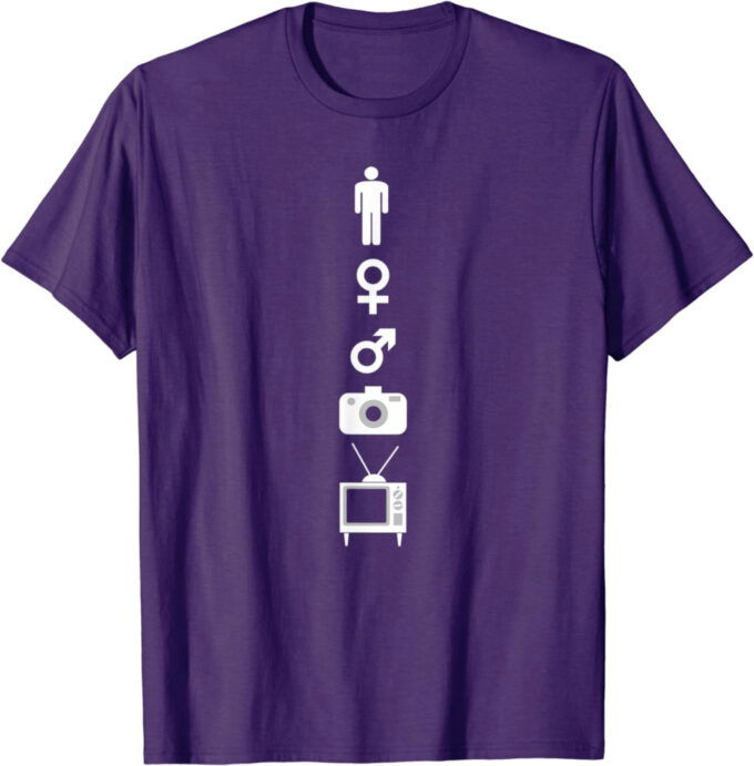 Person Woman Man Camera T.V. Trump Cognitive Test Meme T-Shirt