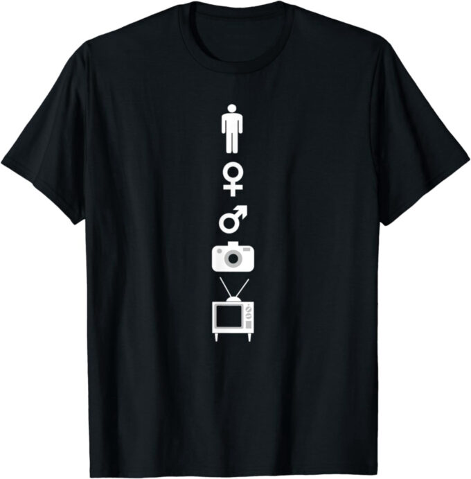 Person Woman Man Camera T.V. Trump Cognitive Test Meme T-Shirt