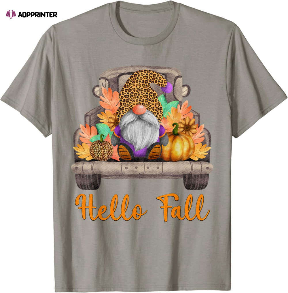 4pNO Truck Gnomes Hello Fall Pumpkin Autumn Thanksgiving T-Shirt 4pNO Truck Gnomes Hello Fall Pumpkin Autumn Thanksgiving T-Shirt