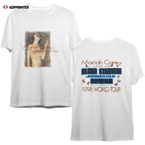 90s Mariah Carey Butterfly World Tour T-Shirt. Vintage 1998 Live At Aloha Stadium Hawaii Mariah Carey Tour Tee