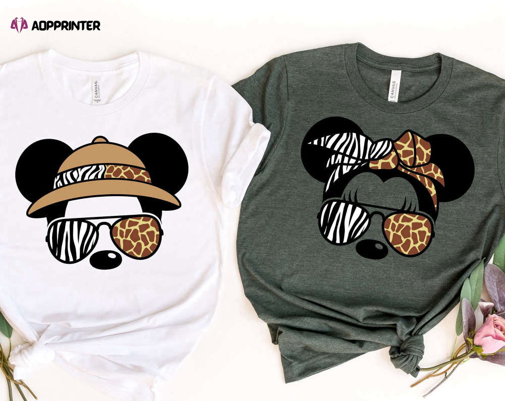 Animal Kingdom Safari couple shirts, Disney Mickey Minnie safari mode Animal Kingdom Safari couple shirts, Disney Mickey Minnie safari mode