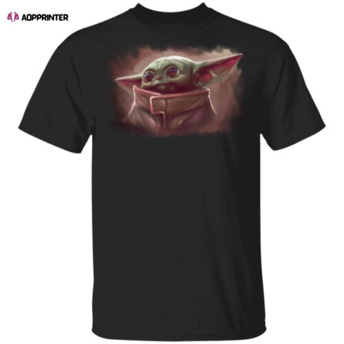 Cart 3 Baby Yoda Shirt Star Wars The Mandalorian The Child Cute Painted Portrait Long Sleeve