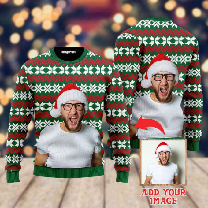 Custom Funny Photo On Old Knit Style Custom Christmas Sweaters For Men & Women UP1003
