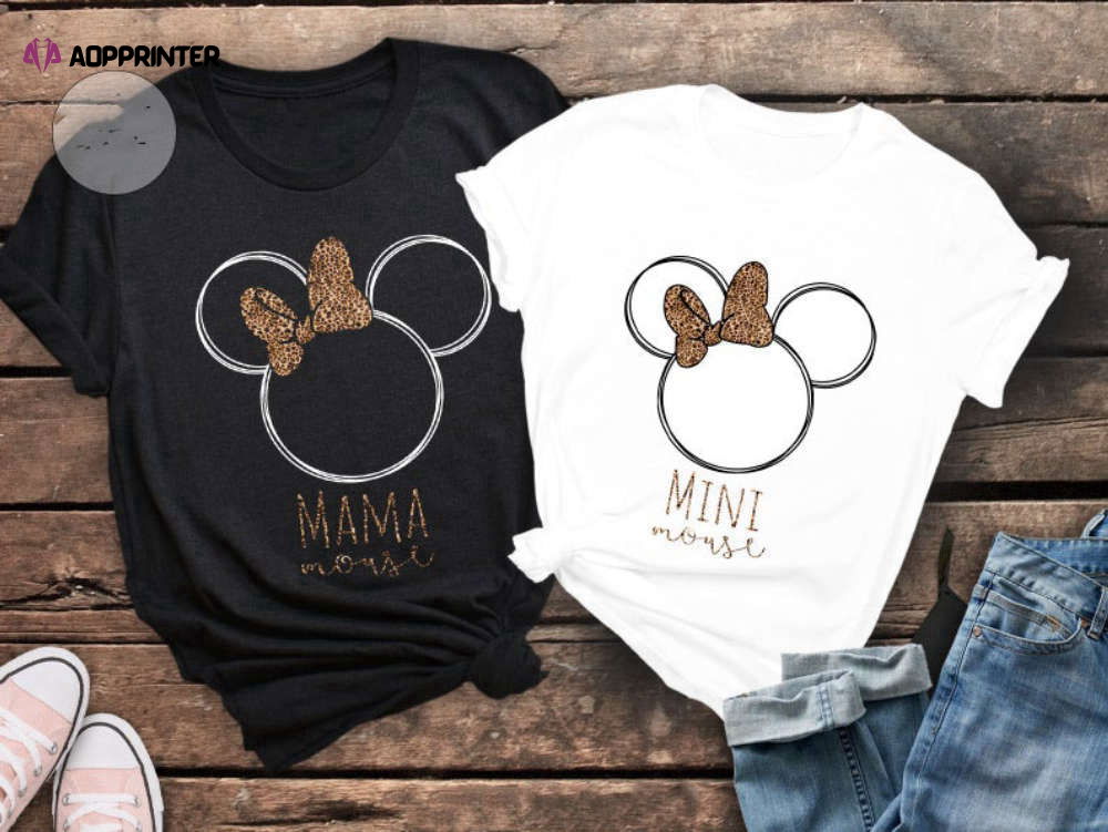 Disney Minnie Mouse Leopard Print Bow Disney trip T Shirt Disney Minnie Mouse Leopard Print Bow Disney trip T Shirt