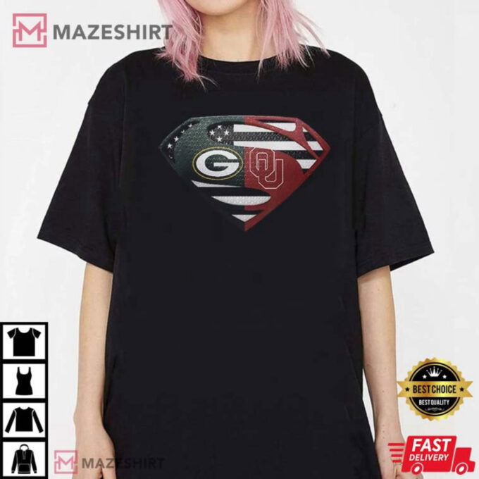 Green Bay Packers Oklahoma Sooners Superman T-Shirt
