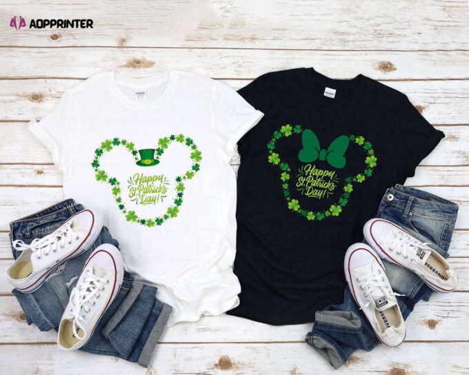 Happy Patricks Day With Mickey Shirt, Patricks Day Couple Outfits, St Patricks Day Disney Trip