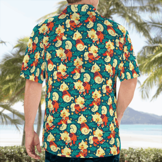 Hisuian Growlithe Hawaiian Shirt: Embrace the Aloha Spirit with a Pokemon Twist!