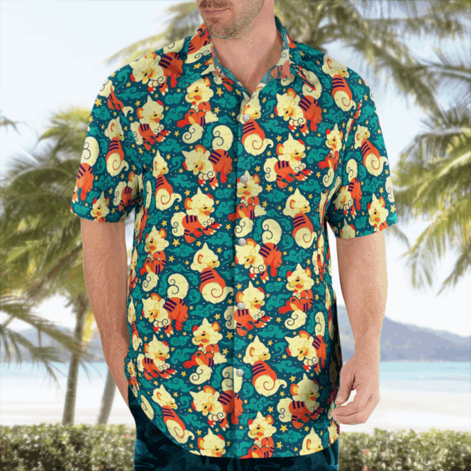Hisuian Growlithe Hawaiian Shirt: Embrace the Aloha Spirit with a Pokemon Twist!