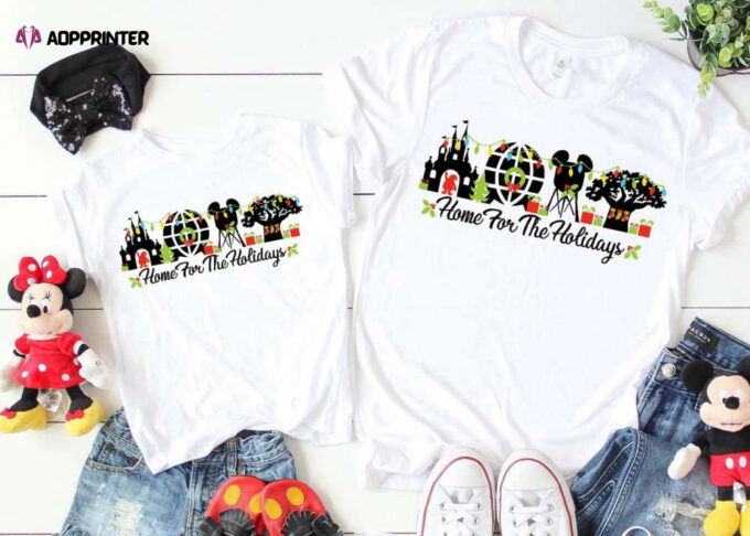 Home For The Holidays Disney Christmas Matching Family T-Shirt.
