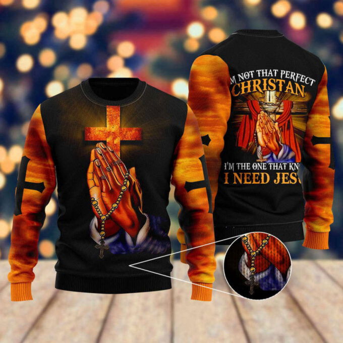 I’m Not That Perfect Christian Ugly Christmas Sweater For Men & Women UH1042