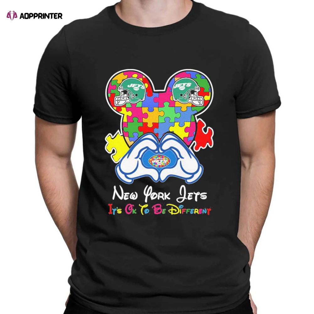 Mickey Mouse Love New York Jets Autism Its Ok To Be Different T-shirt Mickey Mouse Love New York Jets Autism Its Ok To Be Different T-shirt