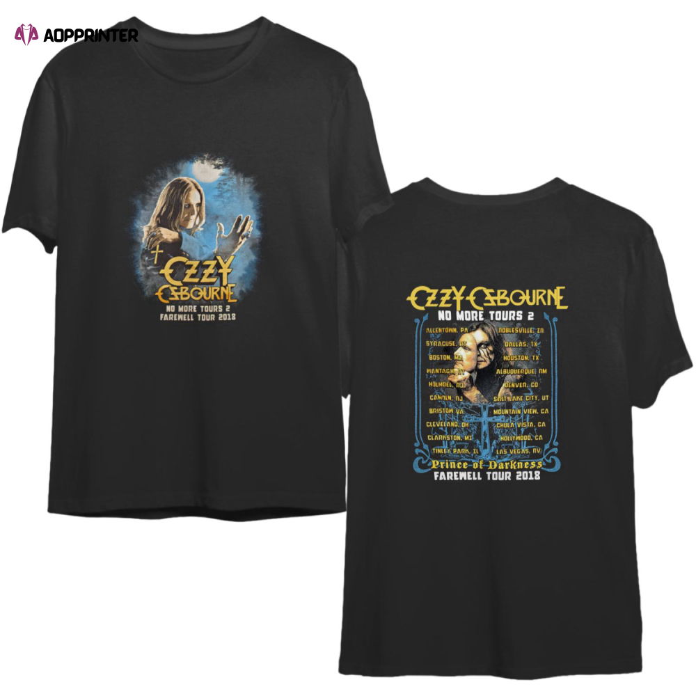 Ozzy Osbourne Farewell Tour 2018 Graphic T-Shirt Black Medium Ozzy Osbourne Farewell Tour 2018 Graphic T-Shirt Black Medium