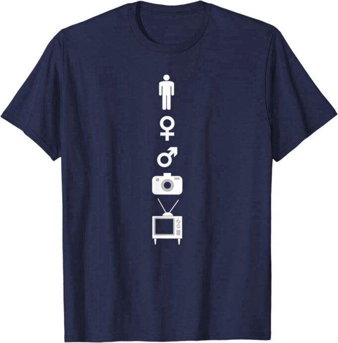Person Woman Man Camera T.V. Trump Cognitive Test Meme T-Shirt