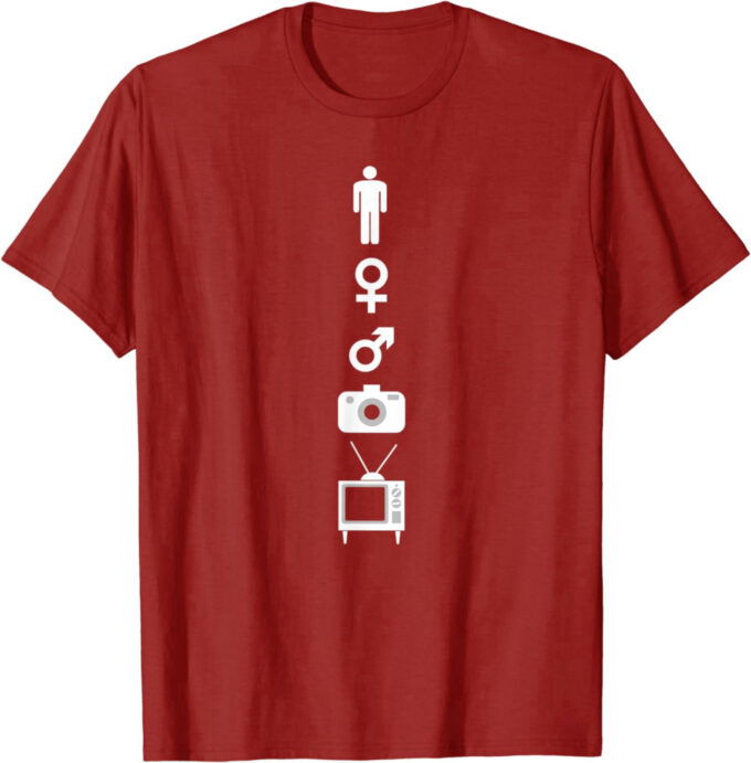 Person Woman Man Camera T.V. Trump Cognitive Test Meme T-Shirt