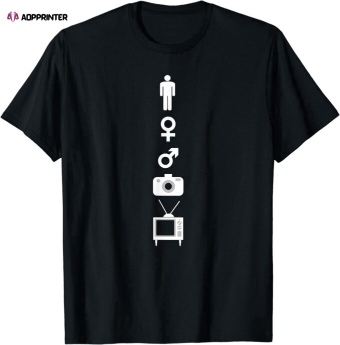 Person Woman Man Camera T.V. Trump Cognitive Test Meme T-Shirt