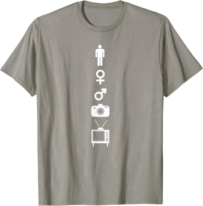 Person Woman Man Camera T.V. Trump Cognitive Test Meme T-Shirt