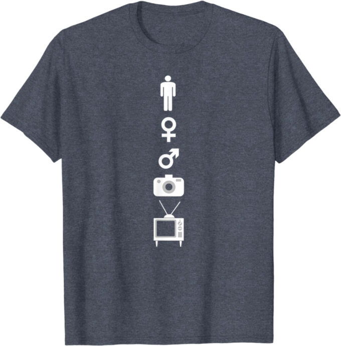 Person Woman Man Camera T.V. Trump Cognitive Test Meme T-Shirt