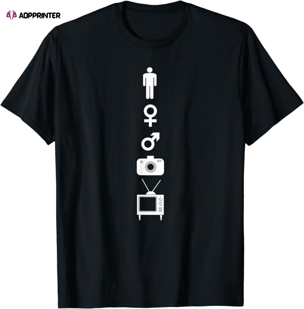 Person Woman Man Camera T.V. Trump Cognitive Test Meme T-Shirt Person Woman Man Camera T.V. Trump Cognitive Test Meme T-Shirt
