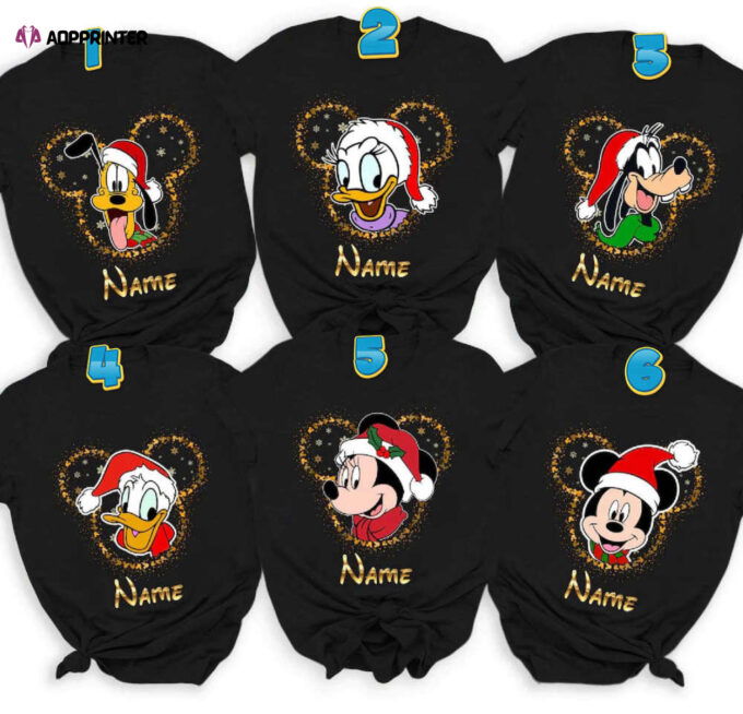 Personalize Disney Christmas Matching Family T-Shirt