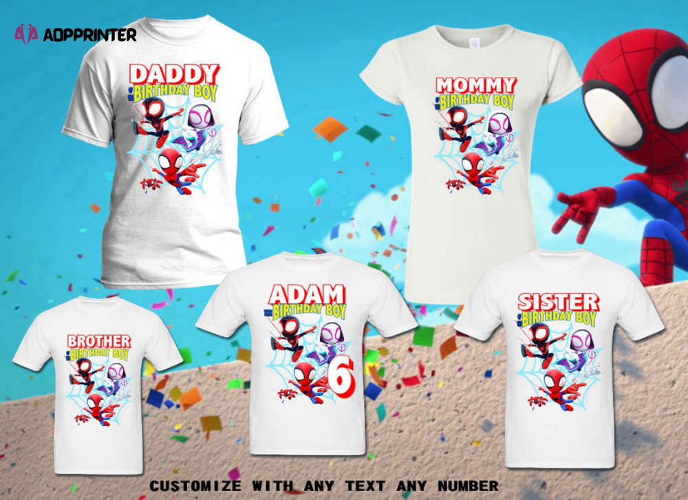Personalized 2022 Disney SPIDEY and his Amazing Friends Birthday Family Matching T Shirt Personalized 2022 Disney SPIDEY and his Amazing Friends Birthday Family Matching T Shirt