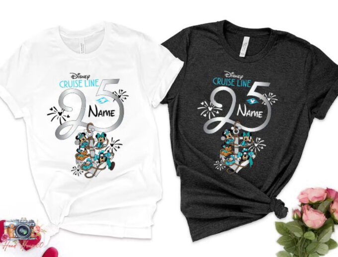 Personalized Disney Cruise 25th Silver Anniversary At Sea Shirt, Disney Family Cruise Shirt