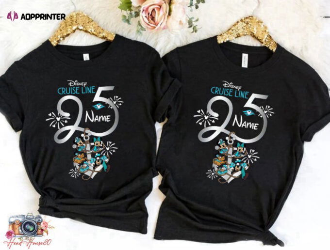 Personalized Disney Cruise 25th Silver Anniversary At Sea Shirt, Disney Family Cruise Shirt