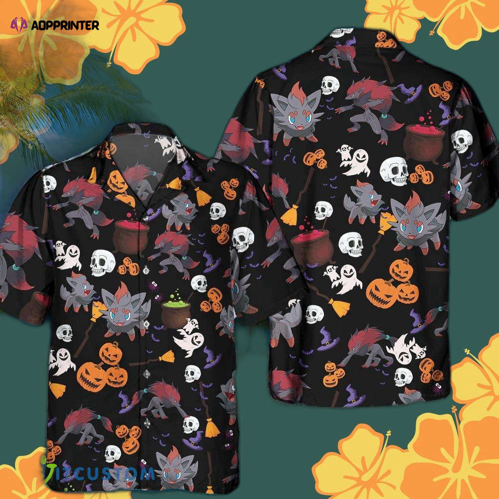 Pokemon Zorua Halloween Combo Hawaiian Shirt & Shorts – Summer Beach Gift for Men & Women Pokemon Zorua Halloween Combo Hawaiian Shirt & Shorts – Summer Beach Gift for Men & Women
