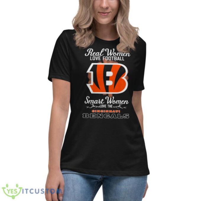 Real Women Love Football Smart Women Love The Cincinnati Bengals 2023 Logo Shirt